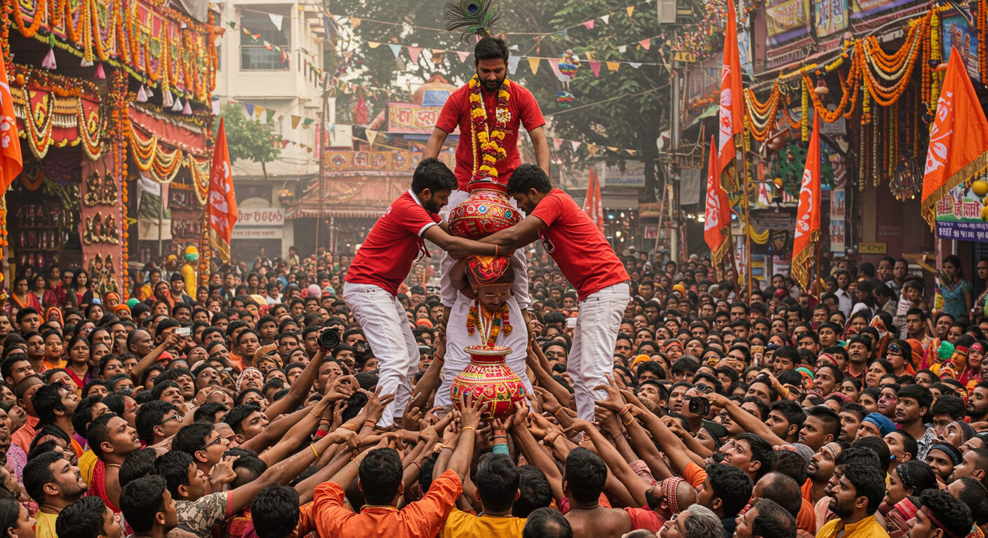 インド、ムンバイのダヒー・ハンディ
