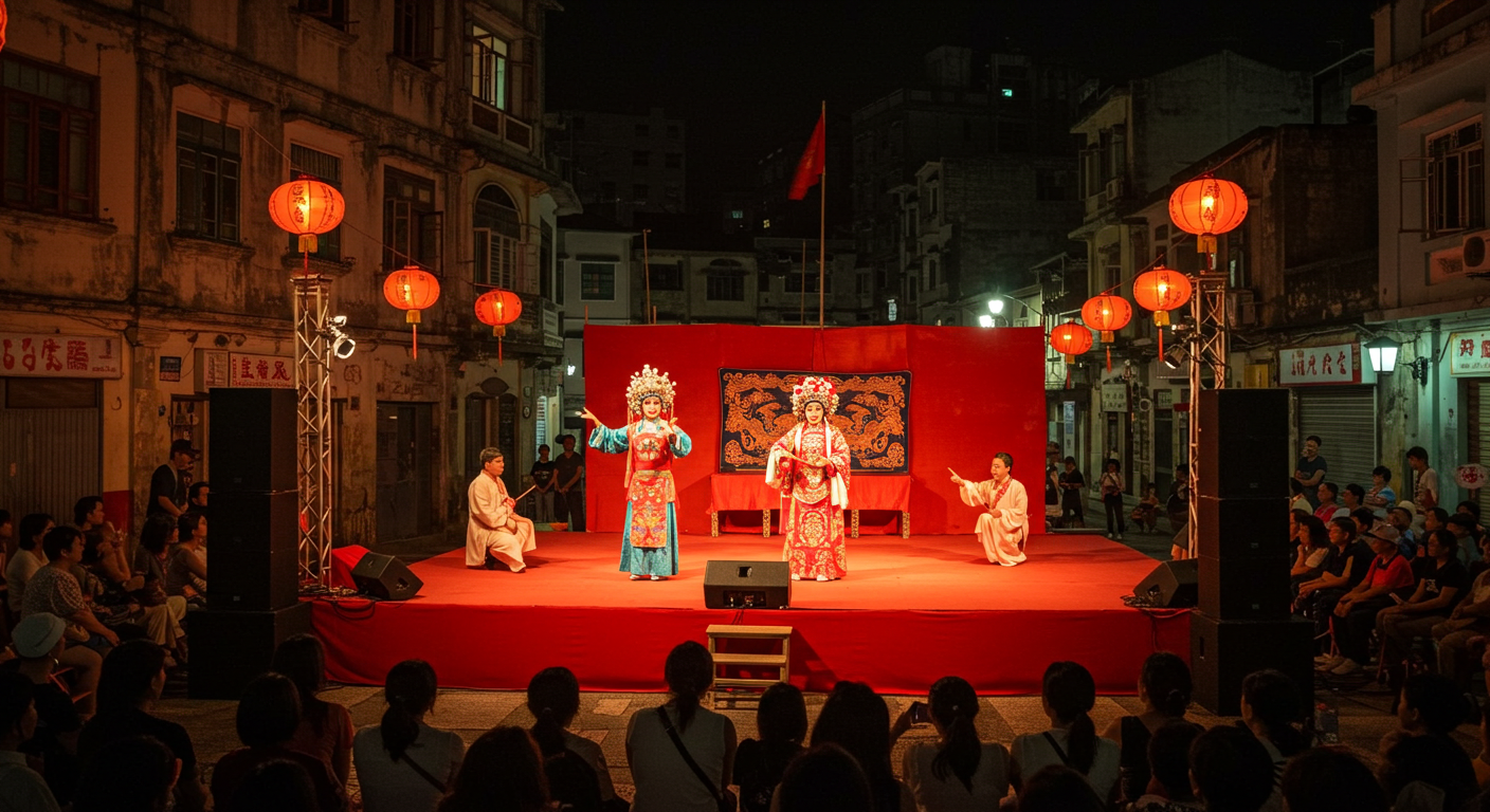 マカオでの伝統劇上演