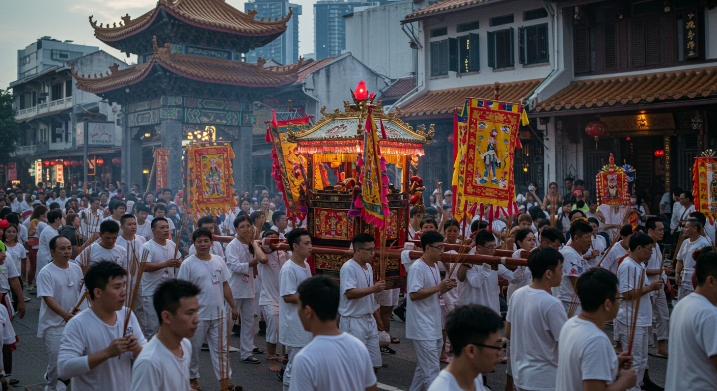 九皇帝祭の厳かな神輿行列