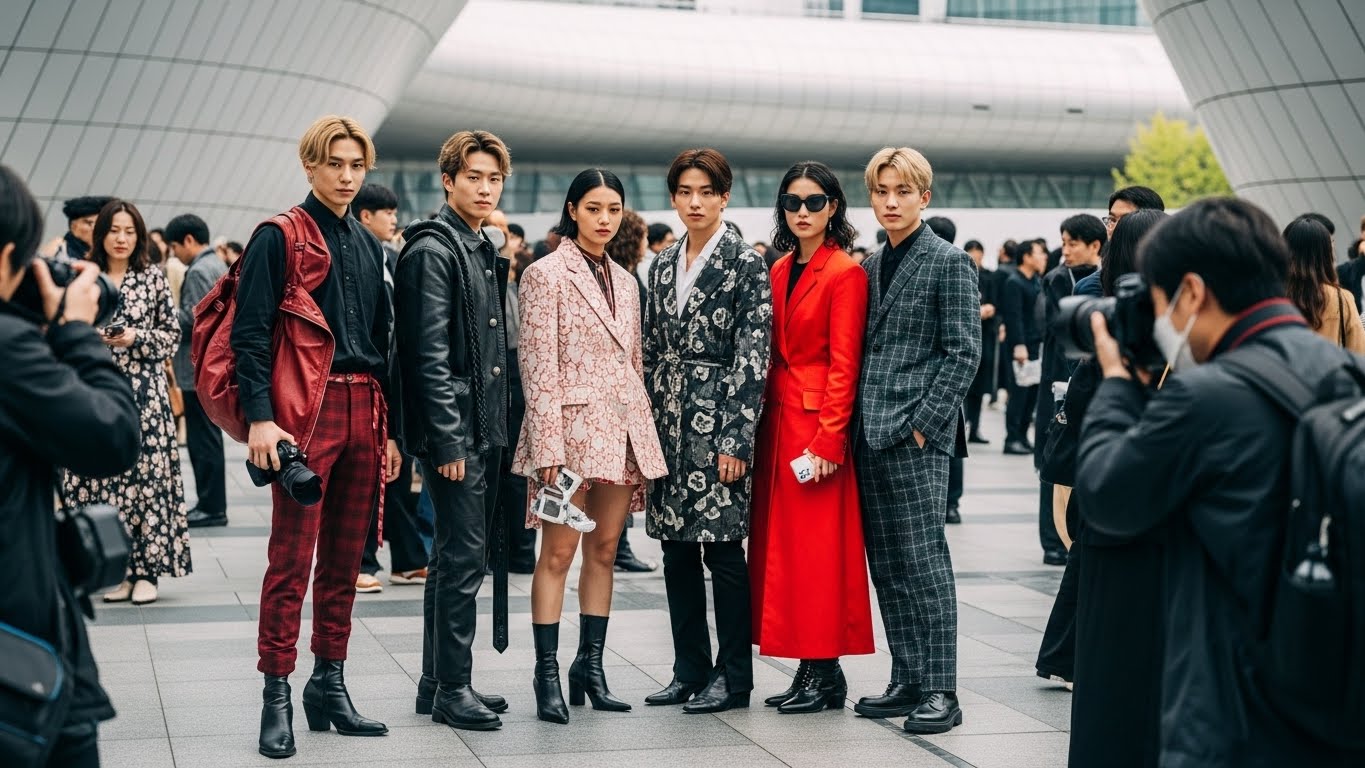 ソウルファッションウィークでのストリートスナップ写真