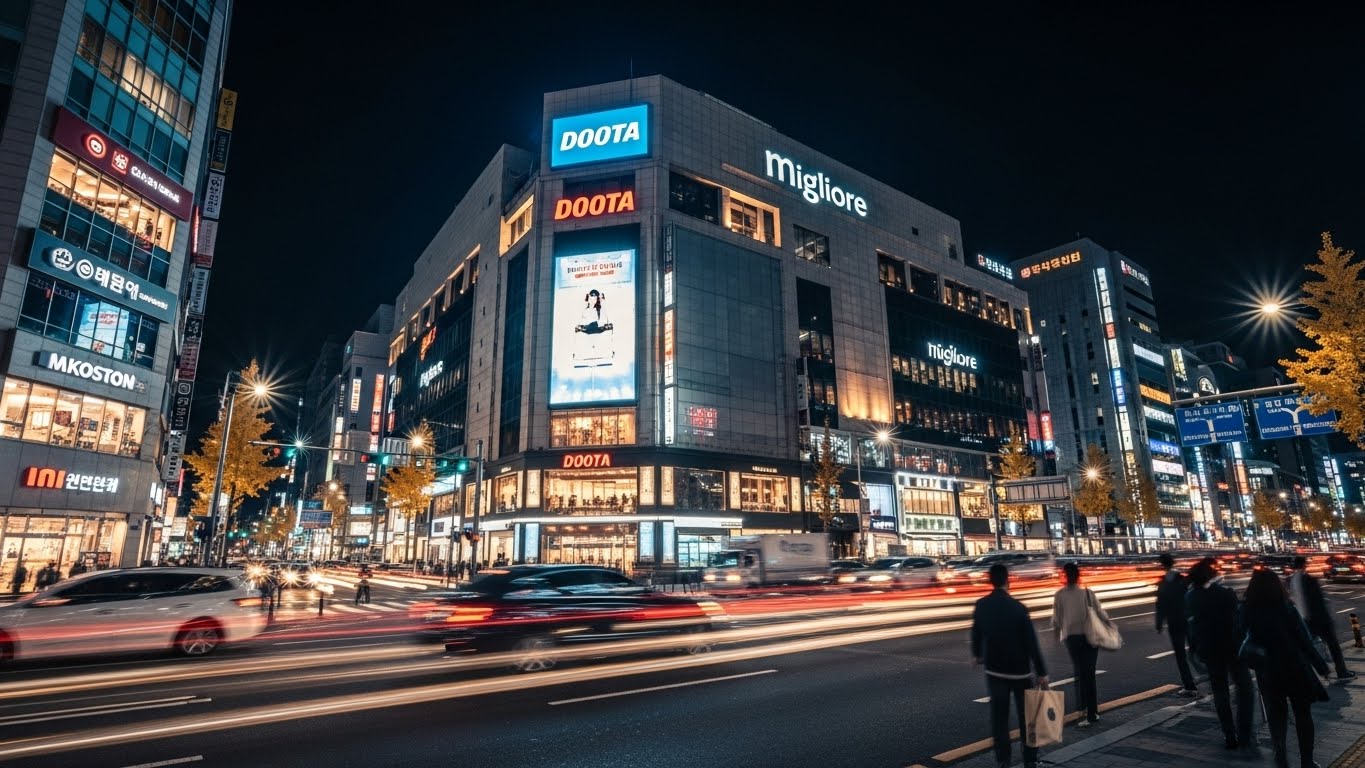 東大門ショッピングエリアの夜景