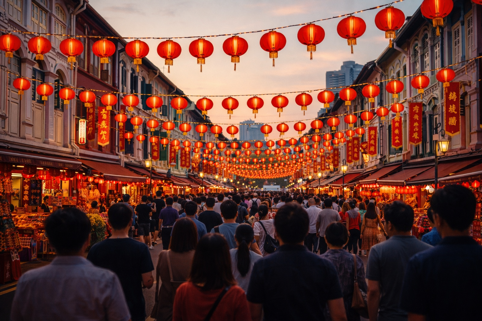 春節期間のシンガポール・チャイナタウン