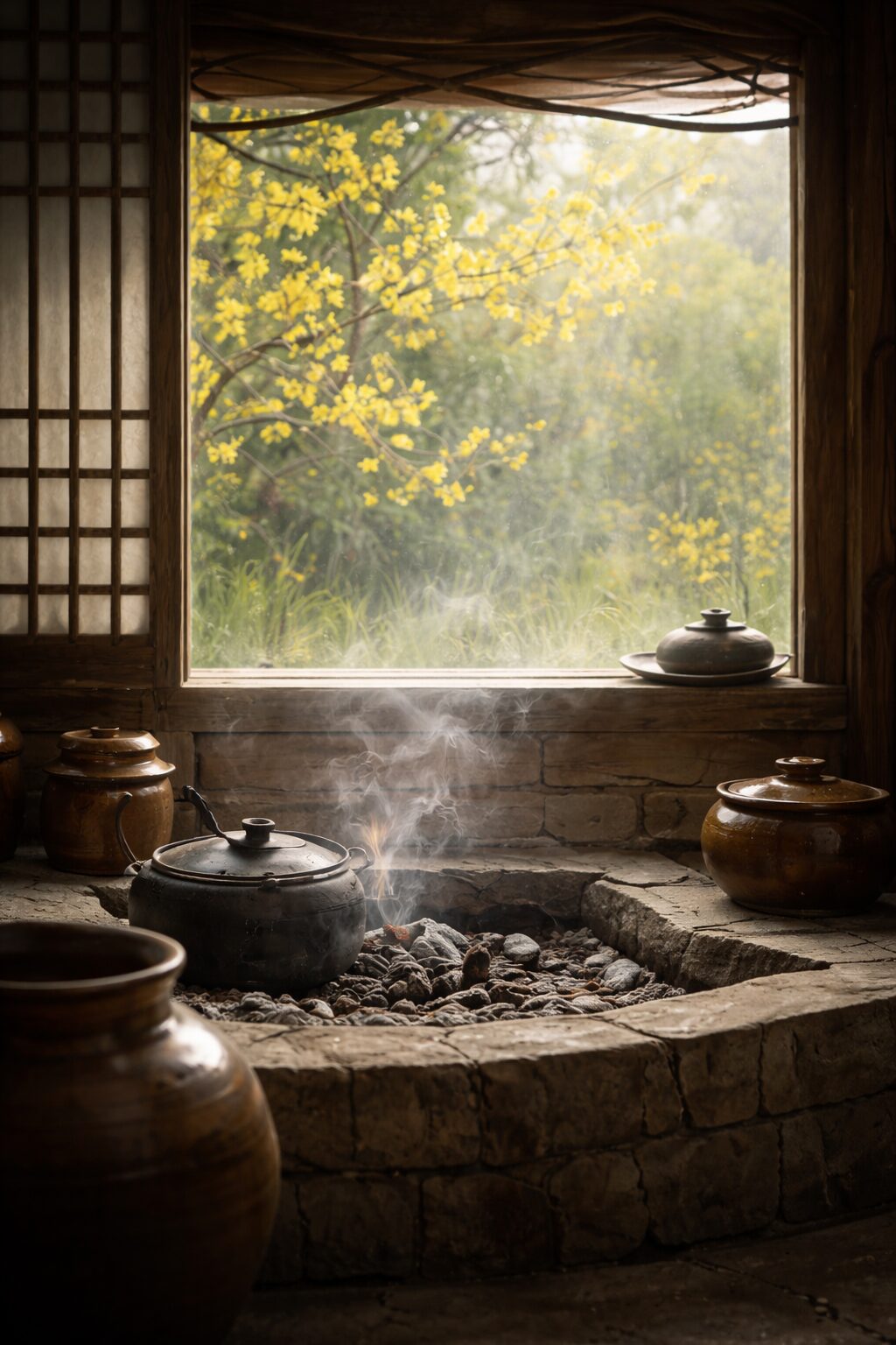 韓国の伝統的な台所（オンドルのかまど）