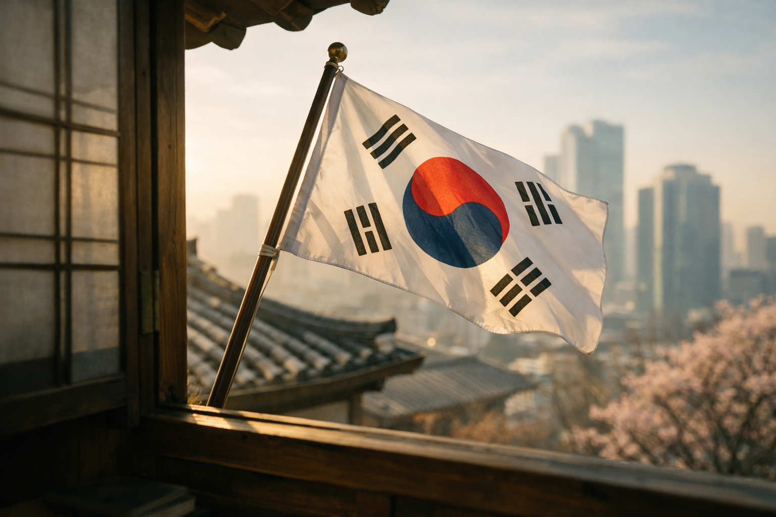 春の訪れと太極旗