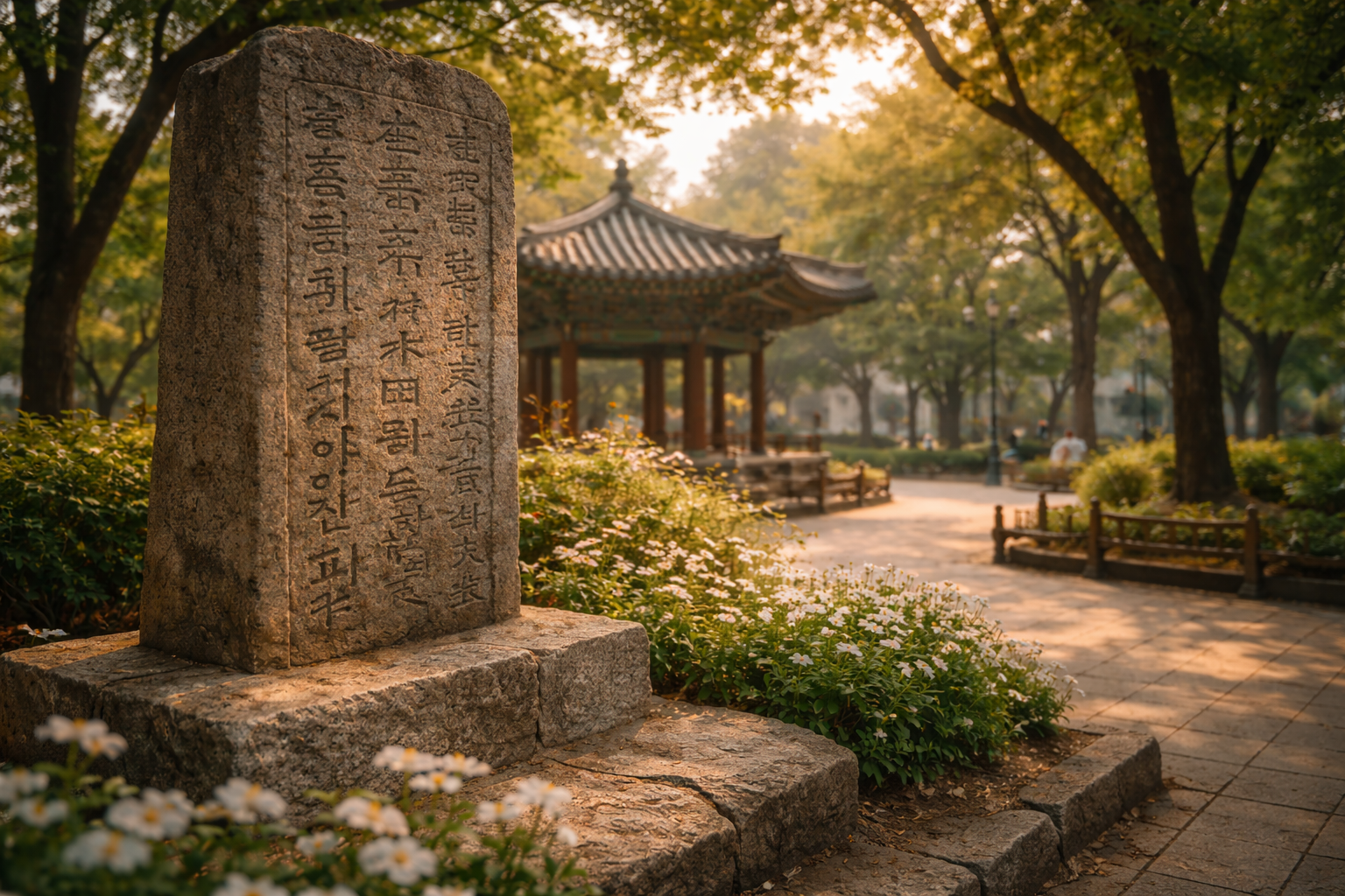 ソウルのタプコル公園と石碑