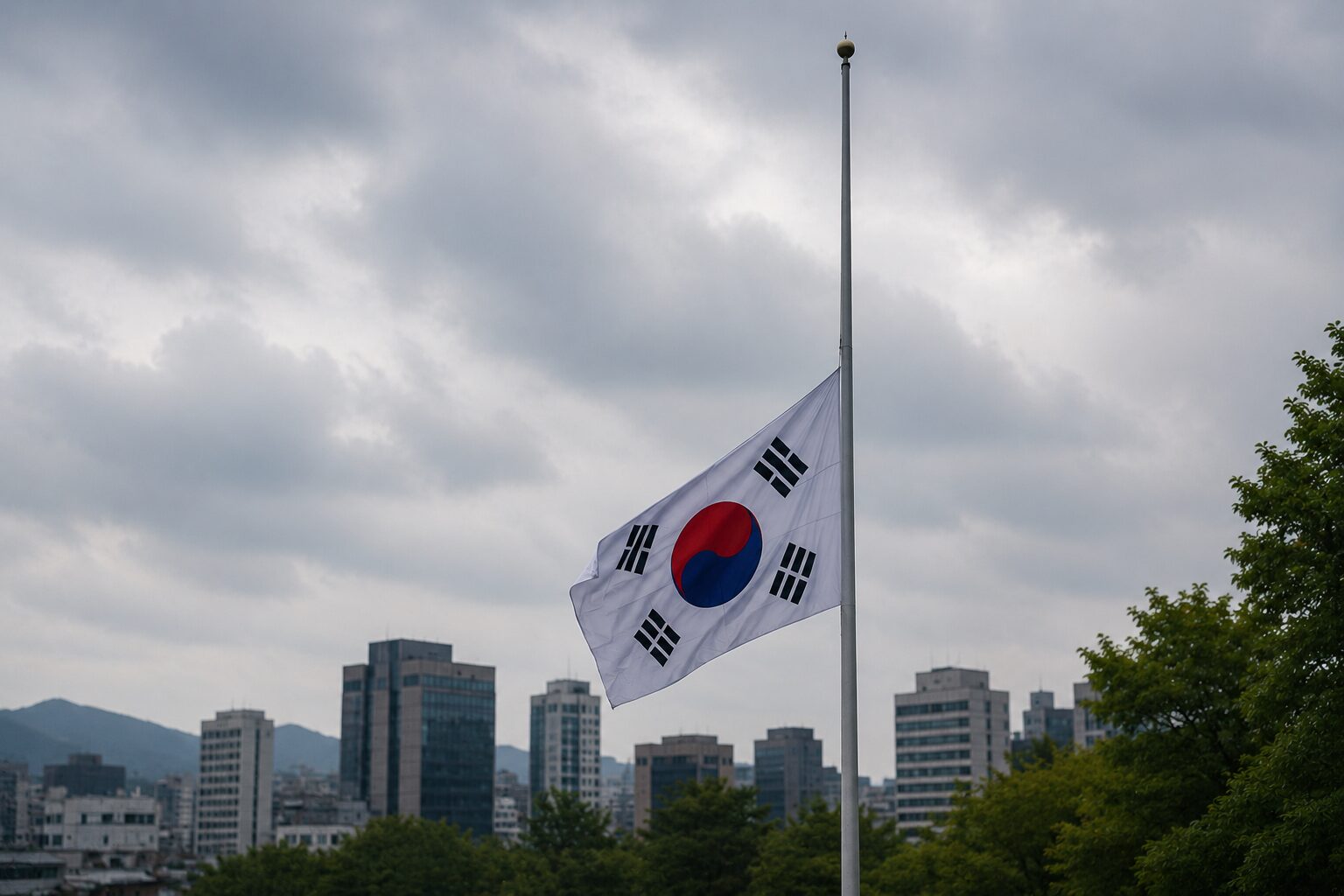 半旗の韓国国旗