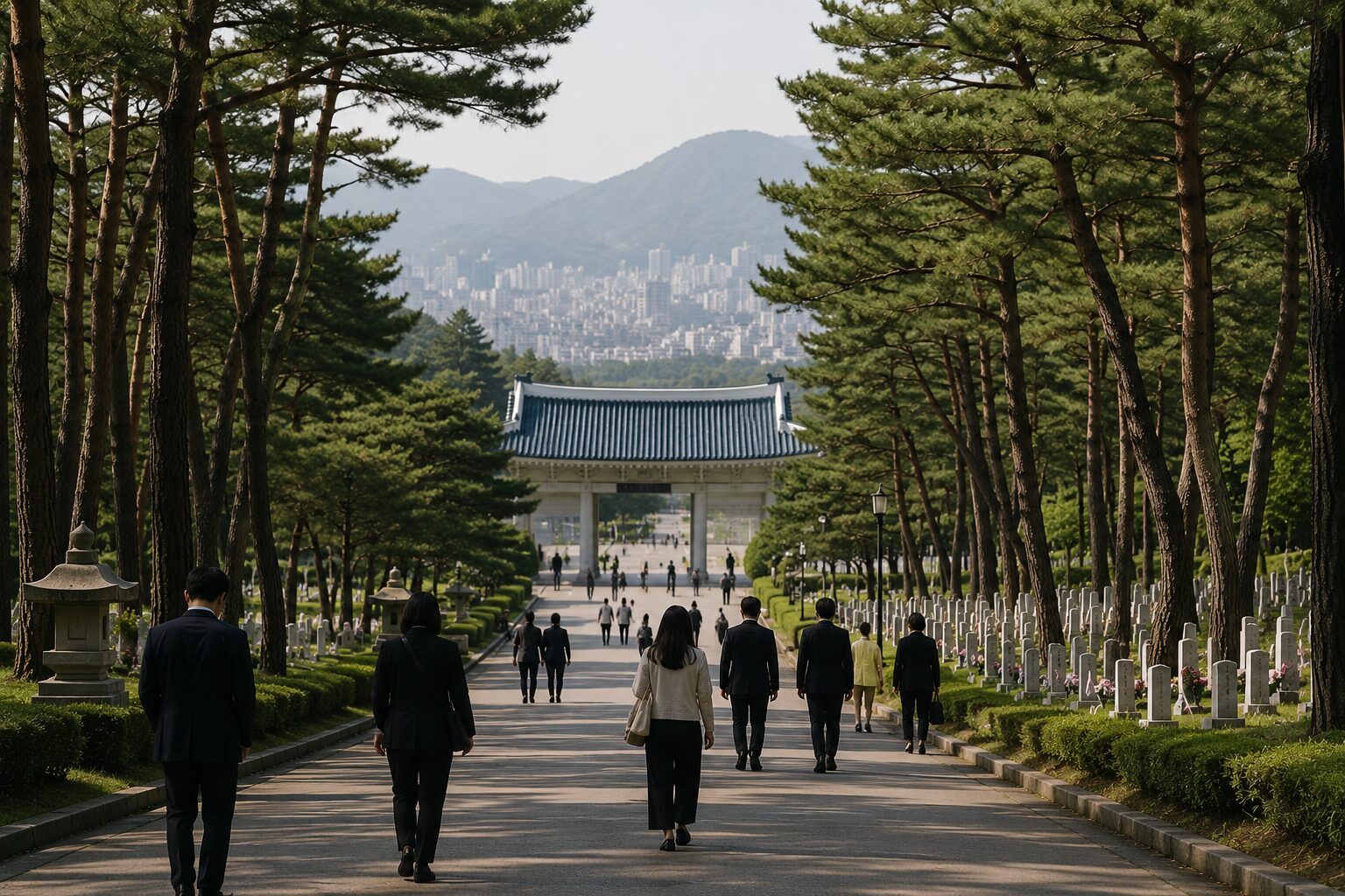 国立ソウル顕忠院の参道の風景